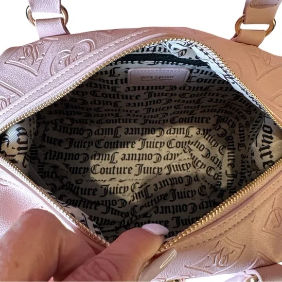Juicy Couture Pink Satchel with Embossed Design and Gold Hardware - Picture 8 of 10
